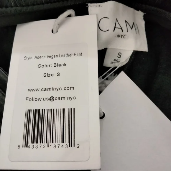 Cami NYC Adene Vegan Leather Pants in Black Small NWT
